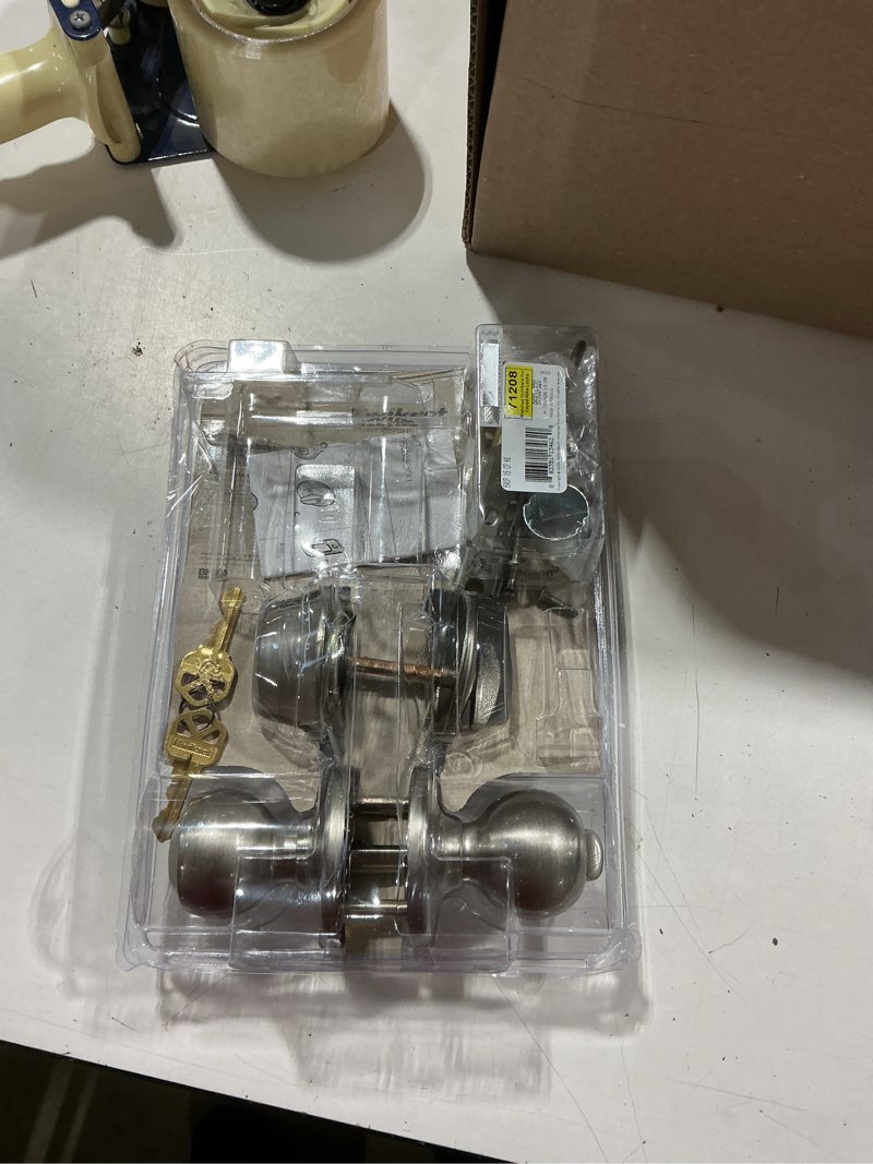 Condition photo showing Good Condition for kwikset polo doorknob and deadbolt satin nickel