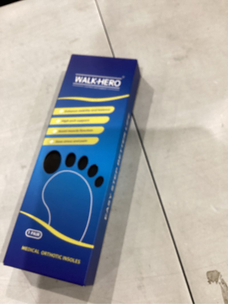 Condition photo showing New/Like New for plantar fasciitis insoles for men women - orthotics inserts, shoe insoles arch support flat feet inserts work boot insoles for standing all day (mens 7-7 1/2 | womens 9-9 1/2) mens 7 - 7 1/2 | womens 9 - 9 1/2 blue