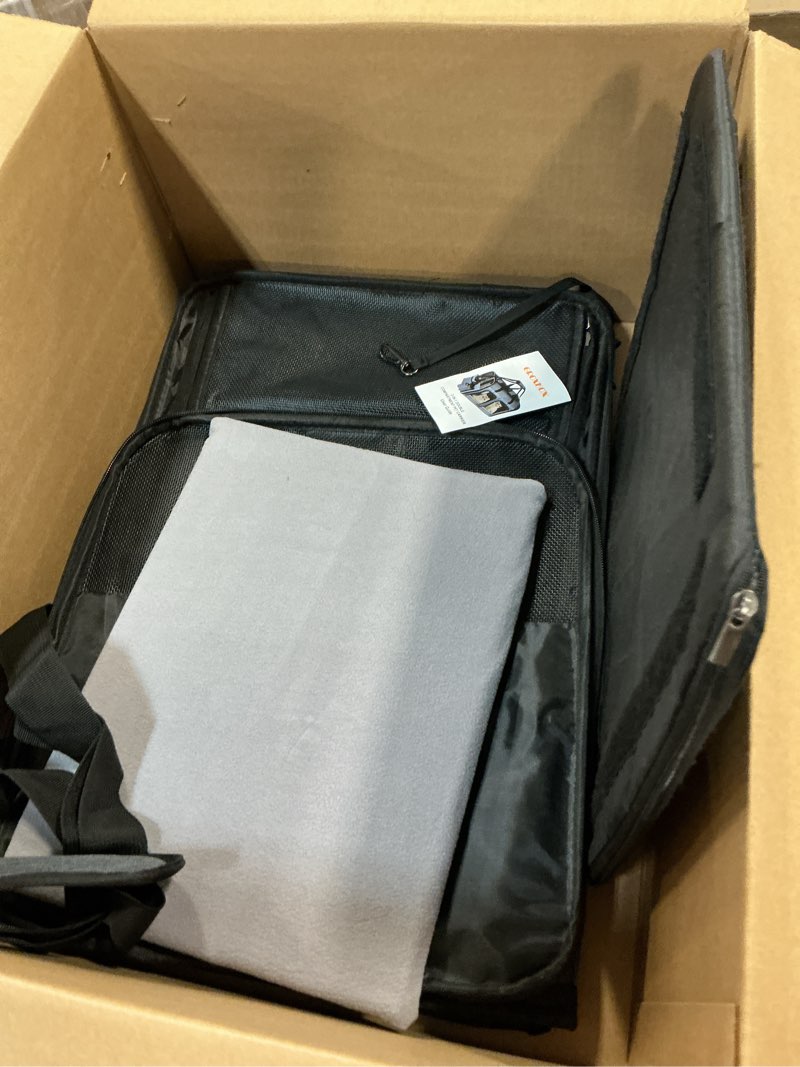 Condition photo showing Good Condition for Cat Carrier for 2 Cats, Foldable Double Cat and Dog Carrier, Small to Medium Size, 2 Front Zippered Compartments,Two Pets Carrier for Outdoor Travel,Mulitple Cat Carrier, Grey