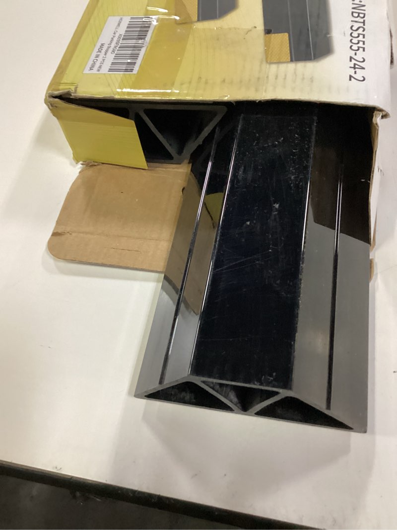 Condition photo showing Good Condition for 24 inch (new upgrade) 2 pcs heavy duty car parking stopper for garage, parking aid protects car, parking gadgets easy to install 2 packs, 24" l x 3.7" w x 1.8" h