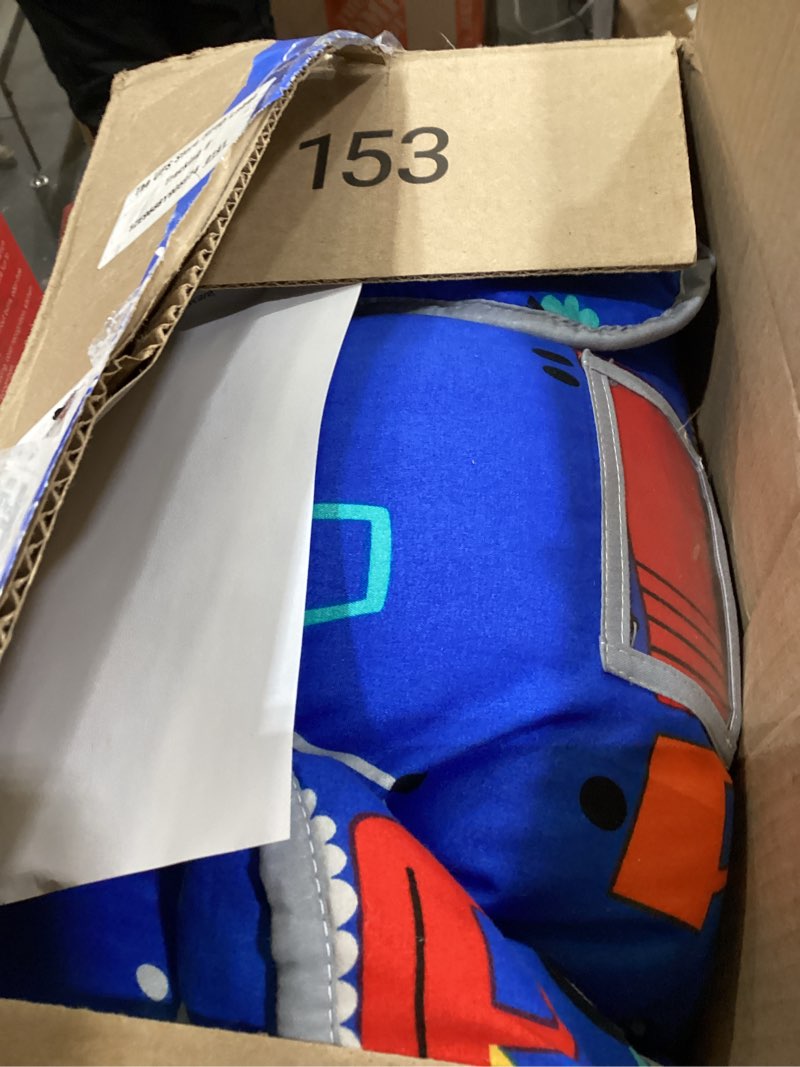 Condition photo showing As Is for Primlect Thickened Toddler Nap Mat with Removable Pillow and Minky Blanket, Extra Large 55''x35'' Sleeping Bag, Washable, Roll up, Perfect for Daycare, Preschool, Kindergarten, Boys and Girls Blue Car