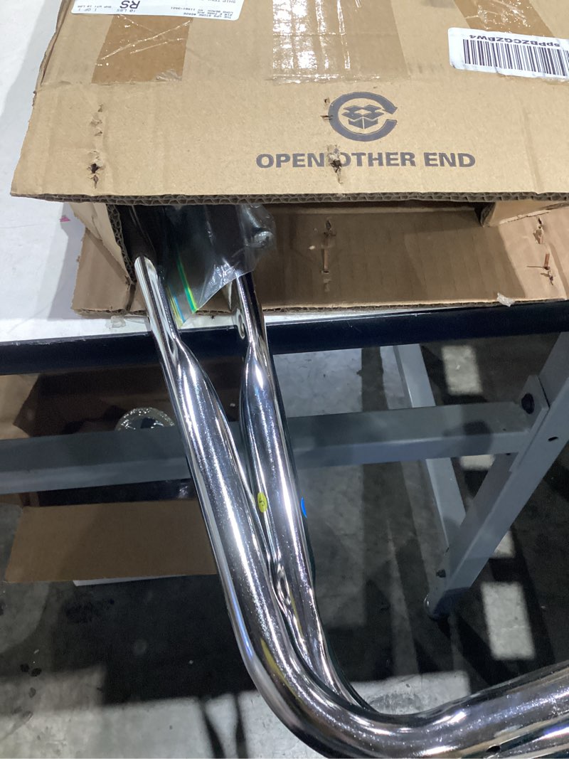 Condition photo showing As Is for Vaunn Medical Foot Step Stool with Handle and Anti Skid Rubber Platform, Lightweight and Sturdy Stool for Children, Adults and Seniors, Chrome Chrome With Handle