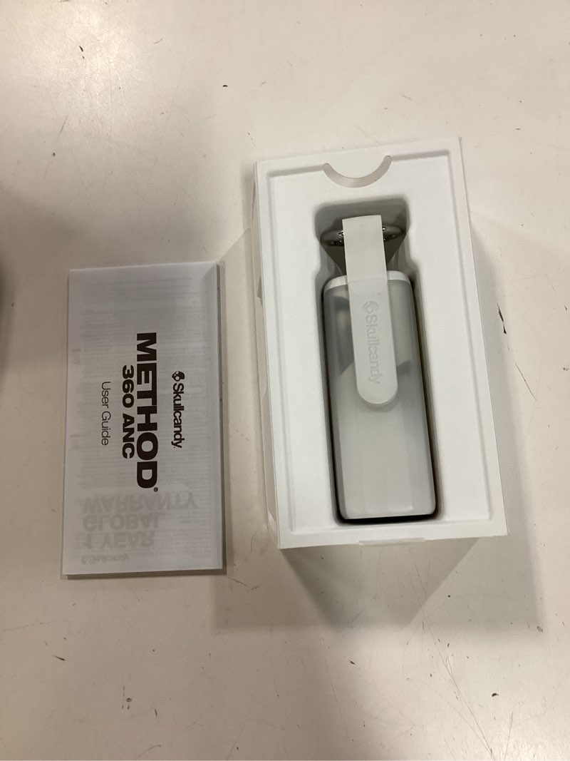 Condition photo showing Good Condition for skullcandy method 360 anc wireless earbuds, sound by bose, bluetooth headphones, premium noise cancelling, up to 40 hrs battery, sweat and water resistant, microphone for iphone android - bone