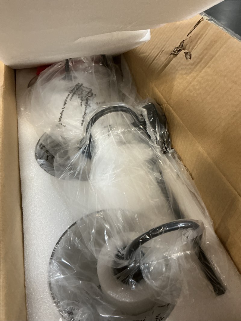 Condition photo showing Good Condition for KSANA Black Bathroom Light Fixture, 3-Light Vanity Light with Large Opening Clear Glass Shade, Modern Farmhouse Wall Lamp Over Mirror