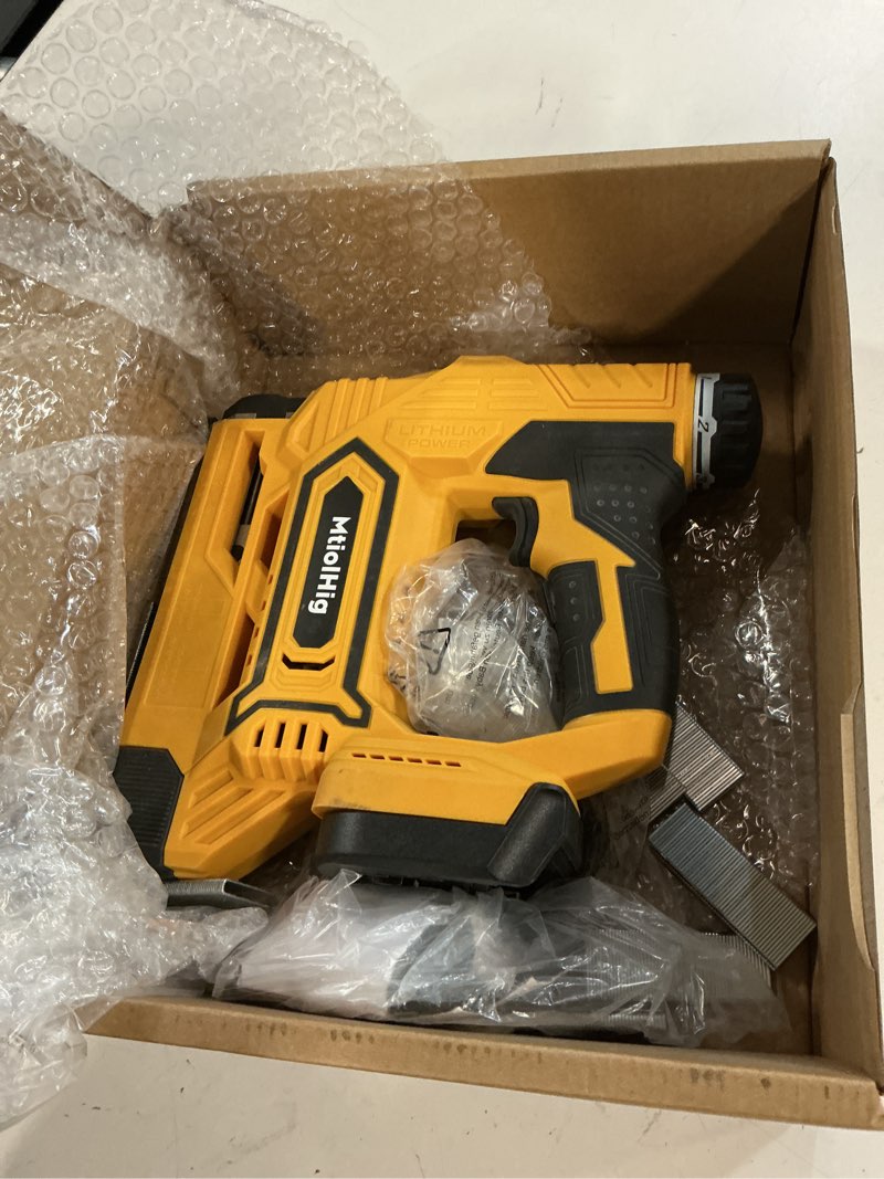 Condition photo showing Good Condition for cordless brad nailer 2-in-1 compatible with dewalt battery, 5/8 to 1-1/4 inch 18 gauge nail gun with 2000 nials for wood carpentry, brushless, 2 mode, tool only max 1-1/4" nailer for dewalt battery