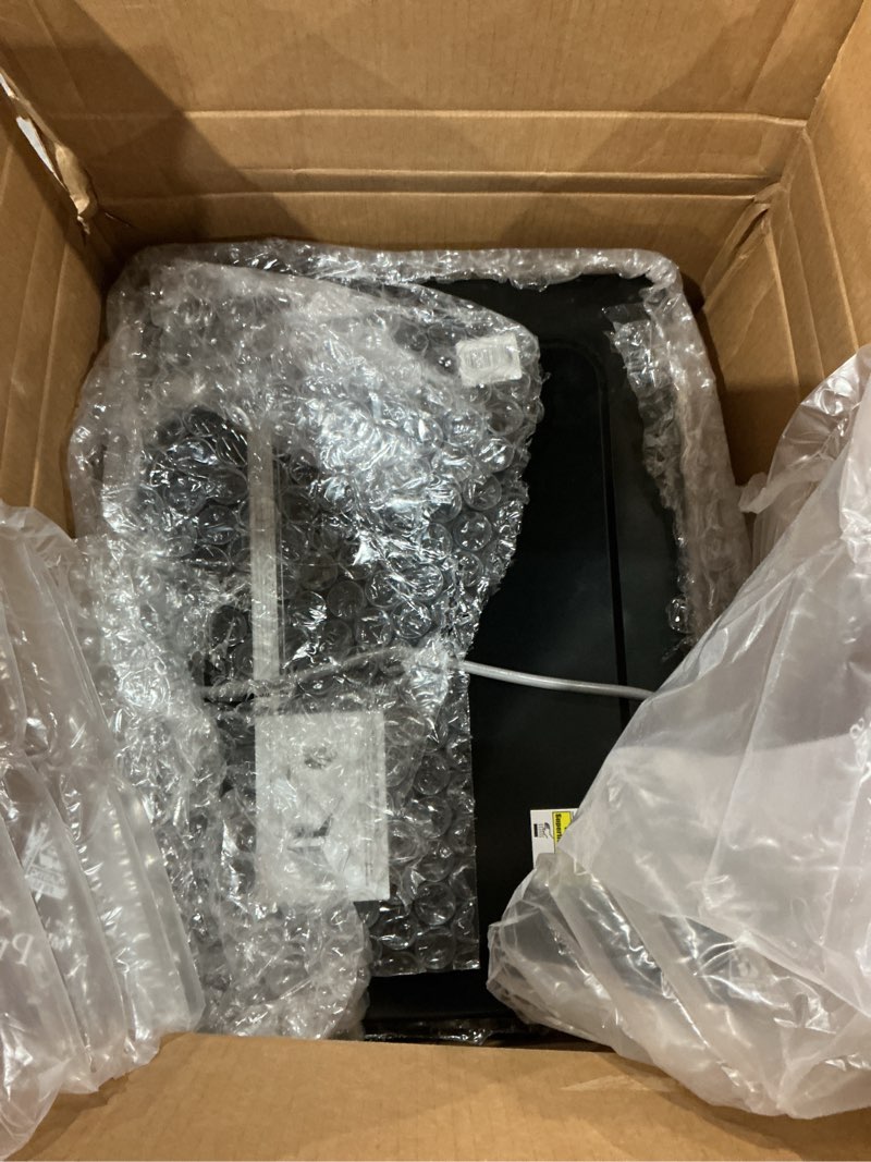 Condition photo showing As Is for toshiba ml-em62p(ss) large countertop microwave with smart sensor, 6 menus, auto defrost, eco mode, mute option & 16.5" position memory turntable, 2.2 cu ft, 1200w, stainless steel 1200 w- stainless steel