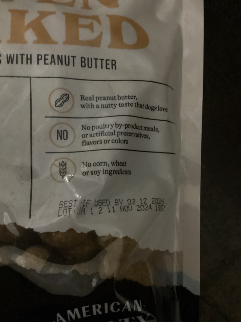 Condition photo showing Good Condition for American Journey Peanut Butter Recipe Grain-Free Oven Baked Crunchy Biscuit Dog Treats