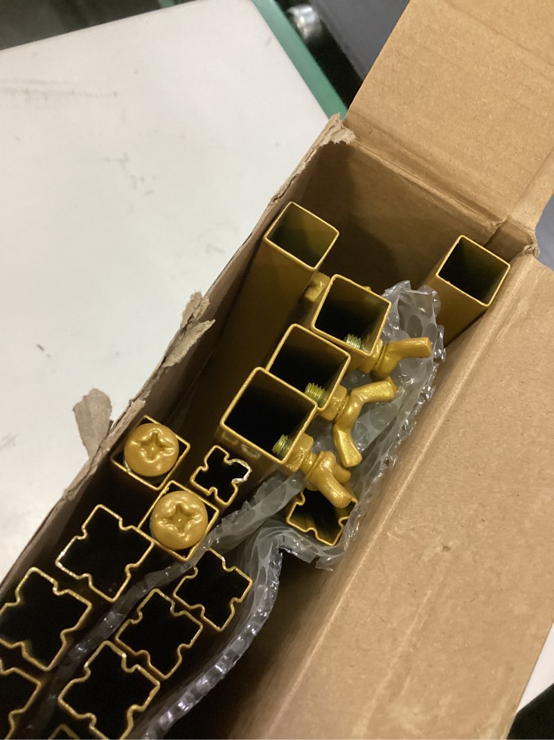 Condition photo showing As Is for Fomcet 7.2x4FT Metal Arch Backdrop Stand Gold Wedding Arched Frame for Ceremony Birthday Party Graduation Bridal Baby Shower Anniversary Background Decoration 7.2x4FT(HxW) Gold