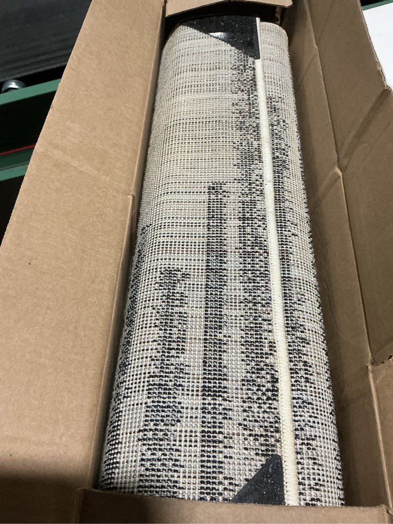 Condition photo showing Good Condition for JONATHAN Y Khalil Modern Berber Stripe Cream/Black Runner Rug, 2x8, Contemporary, Bohemian, Easy-Cleaning for Living Room, Bedroom, Kitchen, Pet Friendly, Non-Shedding (MOH207A-28) Cream/Black 2'3" x 8' (Runner)