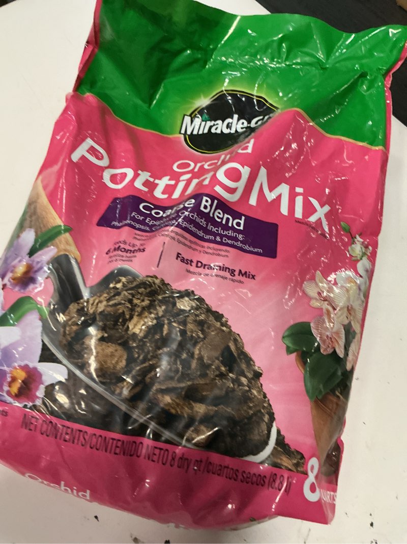 Condition photo showing Good Condition for miracle-gro indoor potting mix for orchids, for indoor container plants, coarse blend for epiphytic orchids, 8 qt. (2-pack)