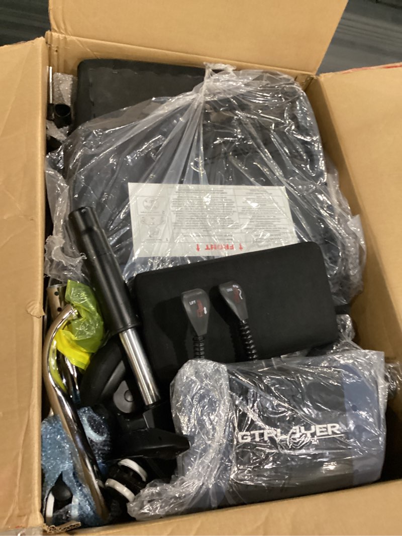 Condition photo showing Good Condition for gtplayer gaming chair, computer chair with footrest and lumbar support, height adjustable game chair with 360°-swivel seat and headrest and for office or gaming (blue, fabric) fabric blue fabric