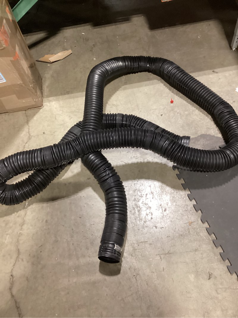 Condition photo showing As Is for flex drain 4 in. x 8 ft. black copolymer perforated drain pipe