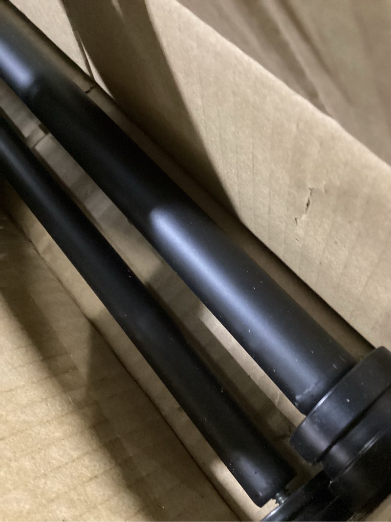 Condition photo showing Good Condition for Double Drapery Curtain Rods, 72-144” Telescoping Curtain Rod with 1inch large rod and 5/8inch small rod, Modern Round Style Finials, Matte Black Matte Black 72-144"
