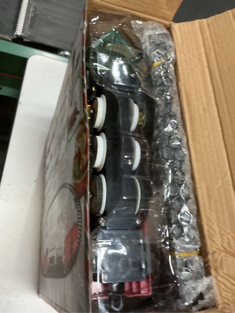 Condition photo showing New/Like New for Kids Train Set, Christmas Train Set for Under The Trees, Electric Train Toys for Boys Girls with Steam Locomotive, Passenger Cars, Cargo Cars, Sounds & Lights, for 3 4 5 6 7 8+ Years O A-Classic Christmas Train