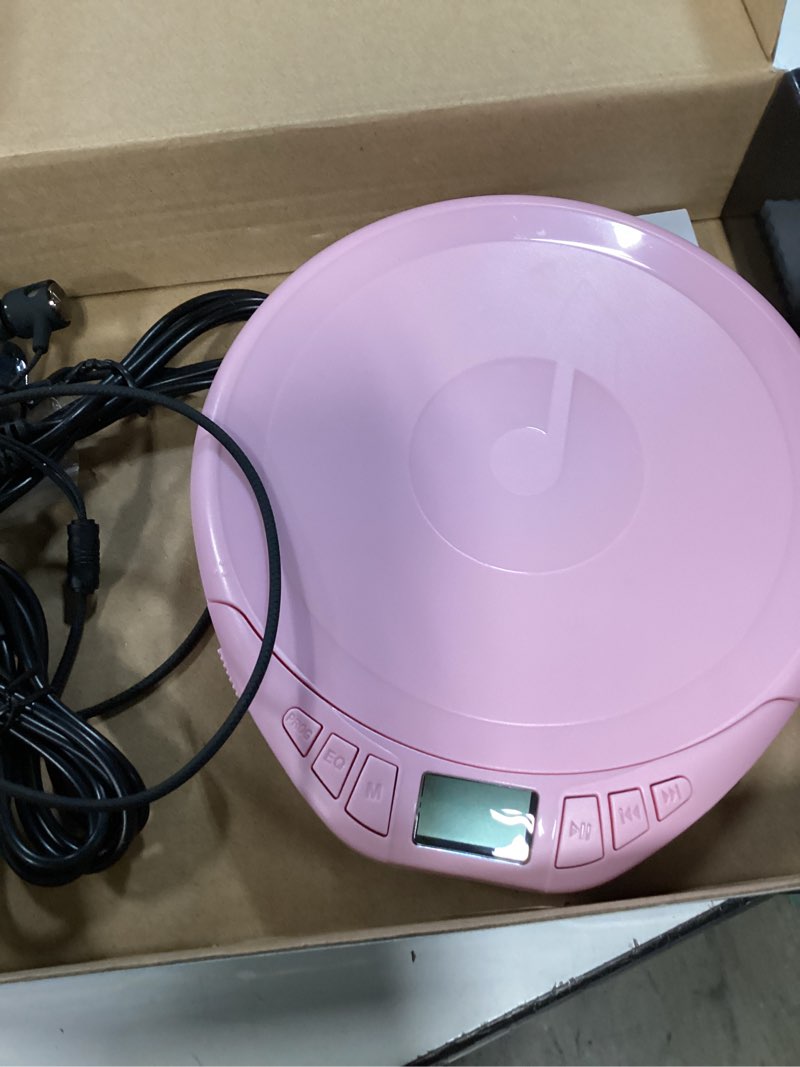 Condition photo showing Good Condition for gueray portable cd player with earphones,cd discman for car home with anti-skip shockproof protection,personal cd music player with lcd display support prog memory function h-01 pink