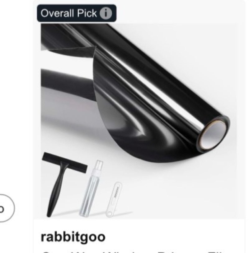 rabbitgoo One Way Window Privacy Film with Kit Window Tint for Home UV Heat Blocking Static Cling Su