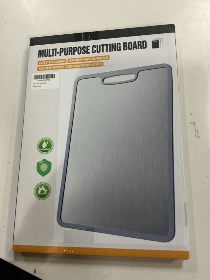 Condition photo showing New/Like New for titanium cutting boards for kitchen, 100% pure cut titanium cutting board, food grade quality, double-sided food-grade chopping board non-stick durable and easy to clean14.1x10 cutting board3