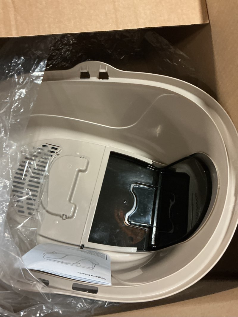 Condition photo showing Good Condition for Amazon Basics No-Mess Hooded Cat Litter Box, Standard, Multicolor, 21 in x 16 in x 15 in Multicolor Standard (Pack of 1)