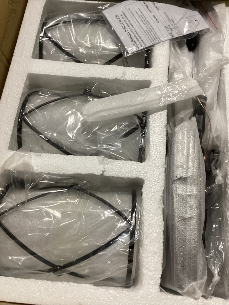 Condition photo showing Good Condition for 4-Light Kitchen Island Lighting, Modern Black Dining Room Light Fixtures with Clear Glass, Farmhouse Industrial Linear Chandelier Pendant Light with Adjustable Chain, CH9176BK-4IS Black, Clear Glass 4-Light, Linear