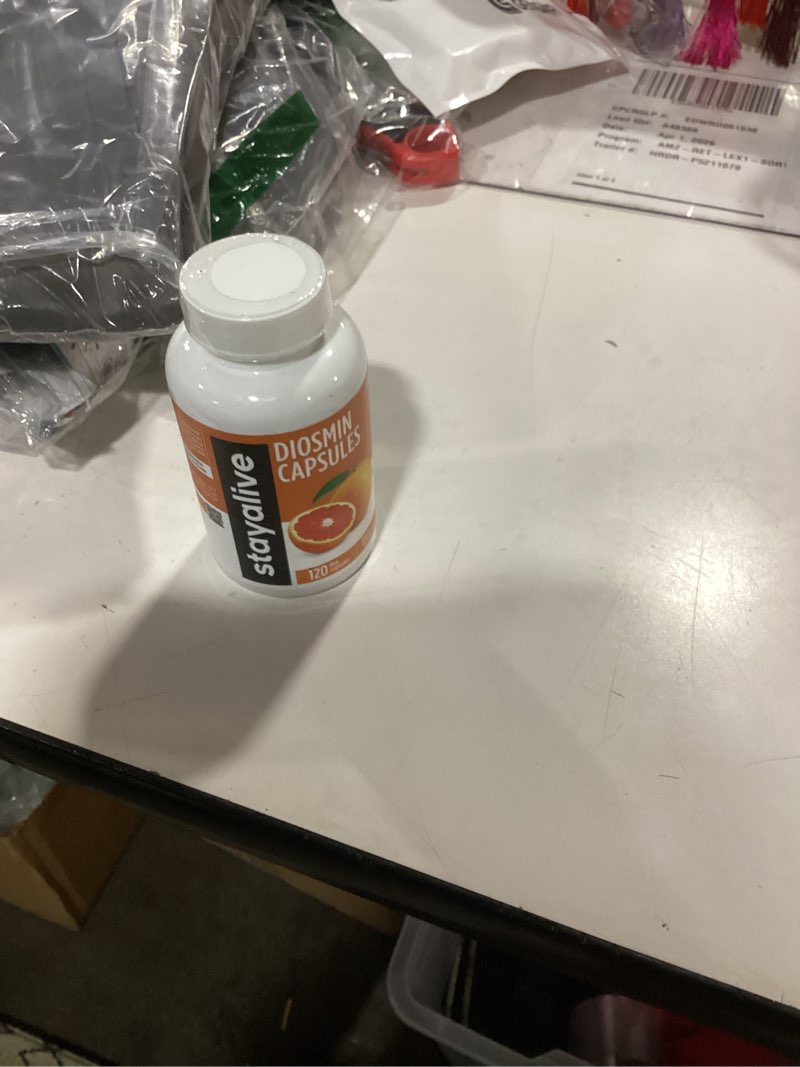 Condition photo showing New/Like New for stay alive pure diosmin complex 1000mg formula, 120 capsules, citrus bioflavonoids rich fruit extract, 2 month supply, 100% vegetarian, non-gmo & gluten free diosmin supplement
