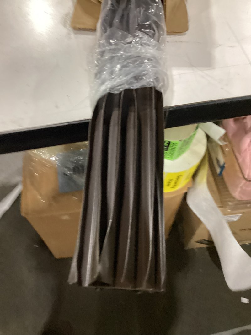 Condition photo showing As Is for [2 pack] 36 inch exterior door sweep with vinyl fins – under door weather stripping seal for exterior doors with kerf track | bottom door seal strip | draft stopper & rodent proof (brown)