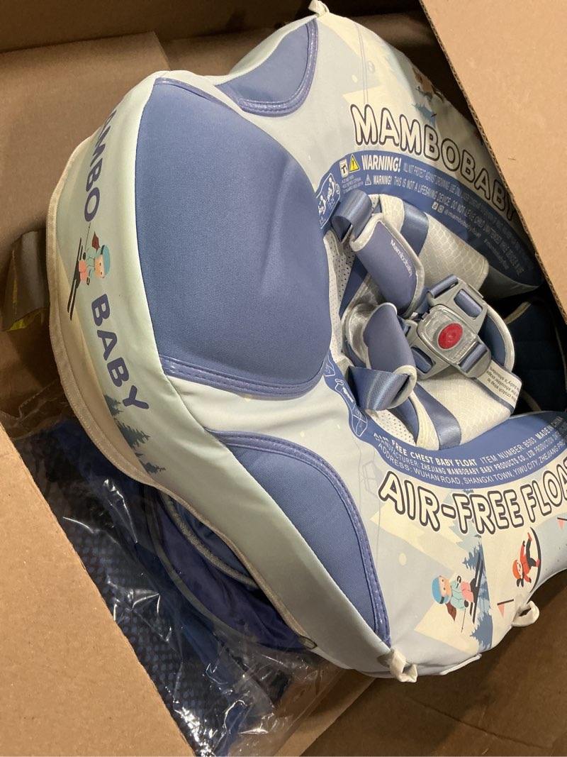 Condition photo showing As Is for Mambobaby Baby Float with Canopy & Tail Non-Inflatable Baby Swim Float Upgrade Soft Infant Pool Float Sun Protection Newborn Pool Float 3-24 Months Skin-Friendly Material for Toddler Boys Girls SHARK BLUE