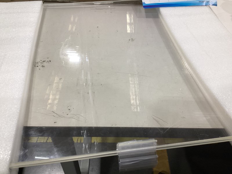Condition photo showing As Is for custom glass cut to size 1/8" 5/32" 3/16" 1/4" 3/8" thickness for tabletop, shelves, doors, windows - strong tempered glass