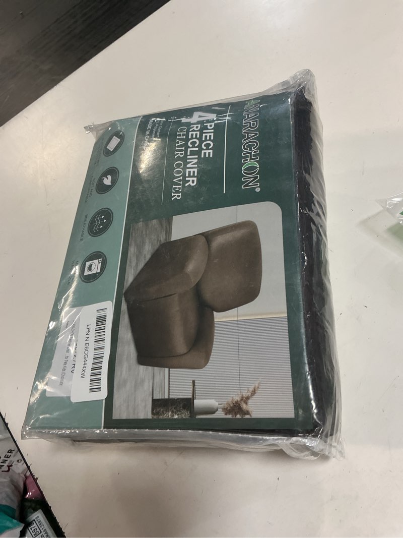 Condition photo showing New/Like New for anarachon recliner chair covers leather like, 4 pieces recliner cover for recliner chair, soft sofa slipcover furniture protector washable sofa cover for pets kids (chocolate) 1 seater 01 chocolate