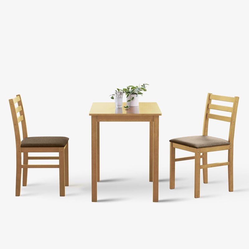livinia seattle 3-piece wooden dining table set for 2