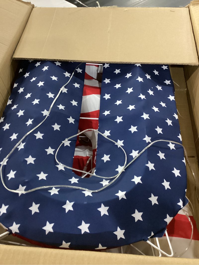 Condition photo showing Good Condition for usa 250th anniversary light up letters, 108 led patriotic yard decorations, 2.36 ft outdoor lighted usa sign for america 250 celebration, 4th of july front yard lawn garden porch decor