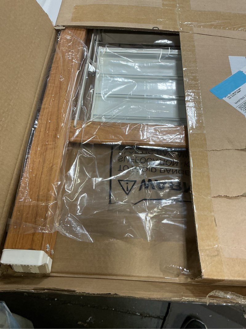 Condition photo showing New/Like New for 3 Step Lightweight Aluminum Folding Ladder, Portable Step Stool with Wide Anti-Slip Pedals, 330 lbs Capacity for Home,Cleaning Tasks?White&Woodgrain? White&woodgrain 3 Step