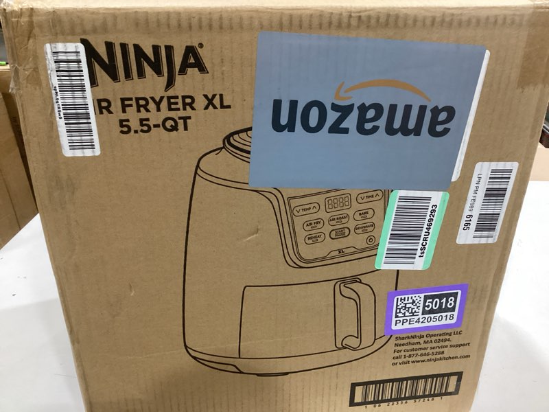Condition photo showing Good Condition for ninja | xl single basket air fryer | 5.5 qt capacity fits 3lbs of wings | 5-in-1air fry, roast, bake,reheat & dehydrate |dishwasher safe parts & recipe guide | grey |af150amz 5.5 qt xl