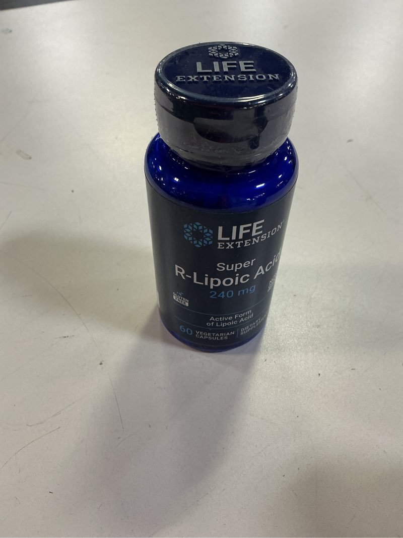 Condition photo showing New/Like New for Life Extension Super R-Lipoic Acid – Healthy Aging, oxidative Stress Defense – with 240 mg of Active R-Form of R-Lipoic Acid – Gluten-Free – Non-GMO – Vegetarian – 60 Capsules 60 Count (Pack of 1)