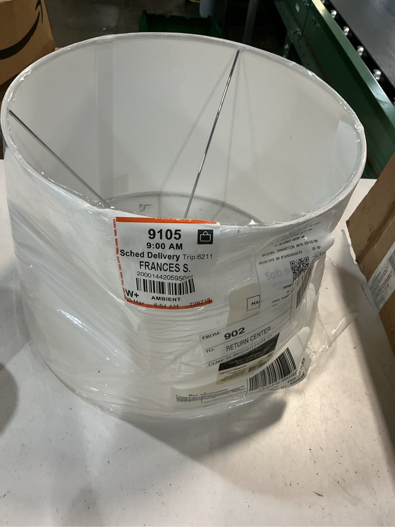 Condition photo showing As Is for mainstays basic white large lamp shade