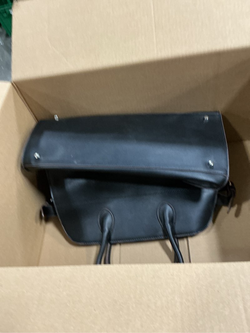 Condition photo showing As Is for Vegan Leather Tote Bags for Women Large Tote Retro Top-handle Bag Trendy Work Bag PU Leather Purses 15.3" x 8.6" x 10.2" Black