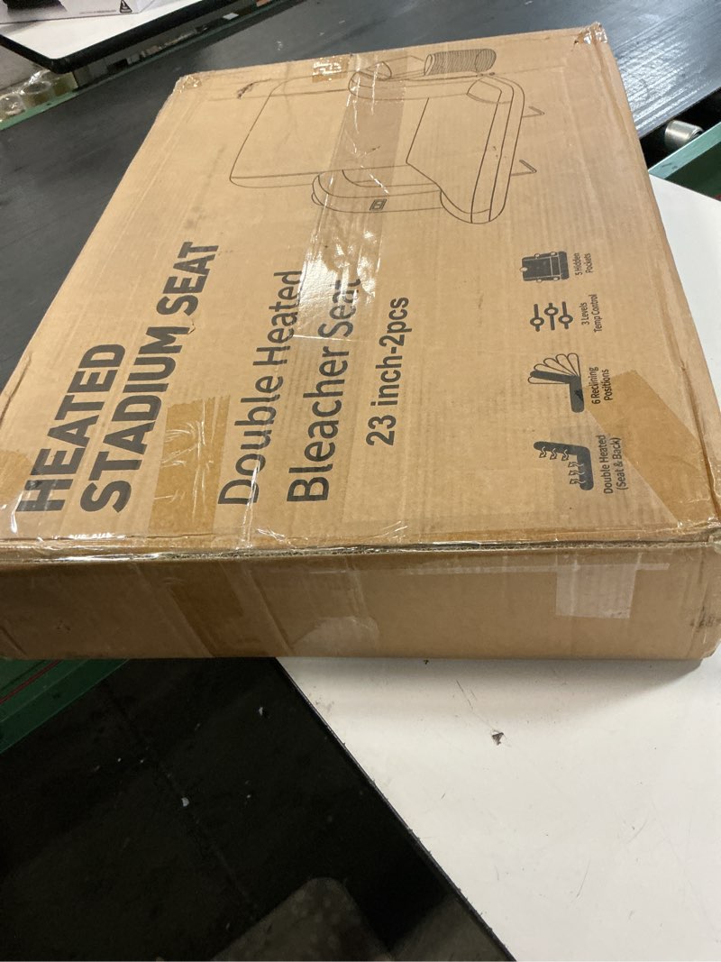 Condition photo showing New/Like New for hoperanheated stadium seats orange 23" wide orange-2pc