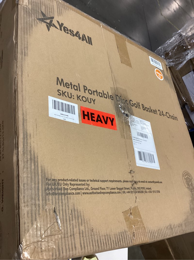 Condition photo showing New/Like New for Yes4All PRO Disc Golf Basket, Heavy-Duty 24 Chain Portable Frisbee Golf Baskets Target Set for Professional Disc Golfer