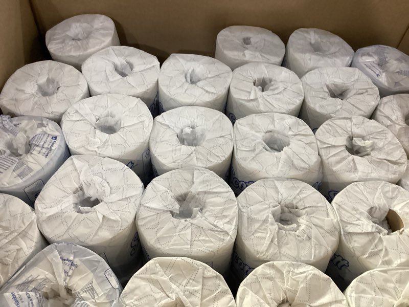 Condition photo showing As Is for scott professional standard roll toilet paper, bulk (04460), 2-ply, elevated design, white, individually wrapped (80 rolls of 550 sheets, 44,000 sheet total) 550 count (pack of 80)