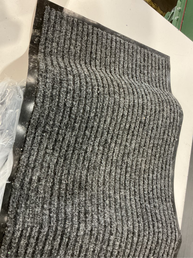 Condition photo showing As Is for project source 1-1/2-ft x 2-1/2-ft gray polyester rectangular indoor decorative utility mat 2 pcs