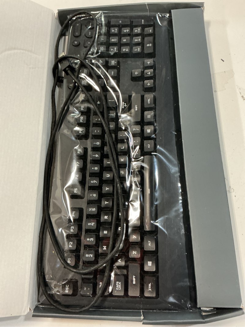 Condition photo showing Good Condition for logitech g213 prodigy gaming keyboard - wired rgb backlit keyboard with mech-dome keys, palm rest, adjustable feet, media controls, usb, compatible with windows – black