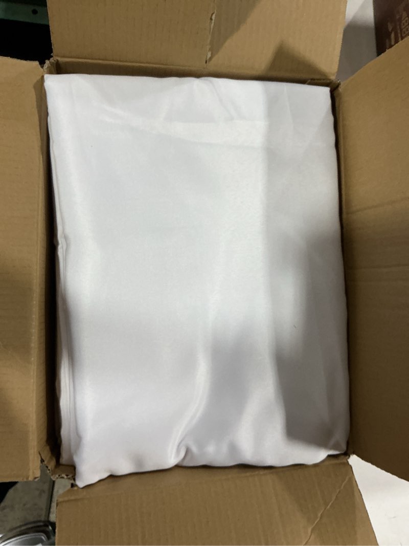 Condition photo showing New/Like New for fitable white tablecloths for rectangle tables, 6 pack - 70 x 120 inches - reusable and washable table clothes for 6-8 ft tables, polyester fabric table covers for wedding, party, banquet white 70x120 in, 6 pack