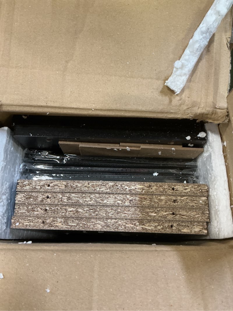 Condition photo showing Good Condition for Furinno Simplistic 9-Cube Organizer with Bins, Small Size (Assembled unit dimensions : 7.9"D x 26.5"W x 26.7"H inches), Espresso/Black Espresso/Black 9-Cube with Bin