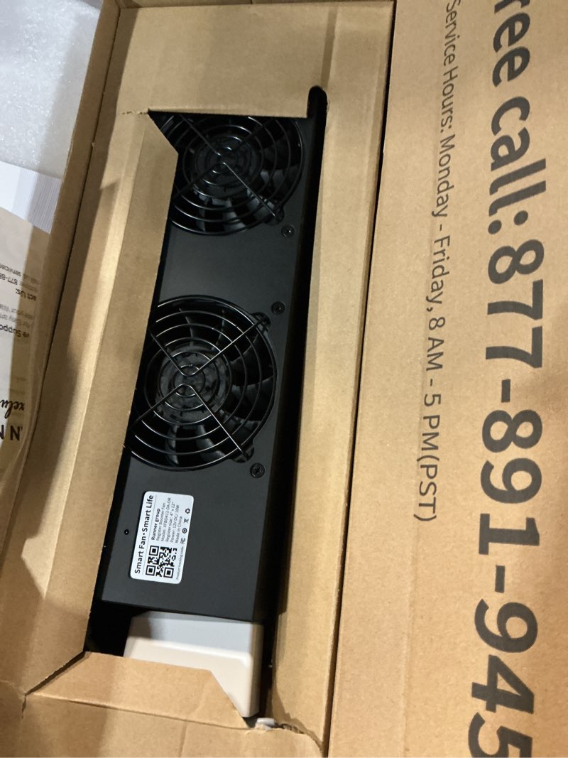 Condition photo showing Good Condition for super quiet register booster fan for 4" x 12" register holes, smart register vent with dual intelligent thermostat and wifi app control, heating cooling ac vent fan (orb) 4" x 12" oil rubbed bronze