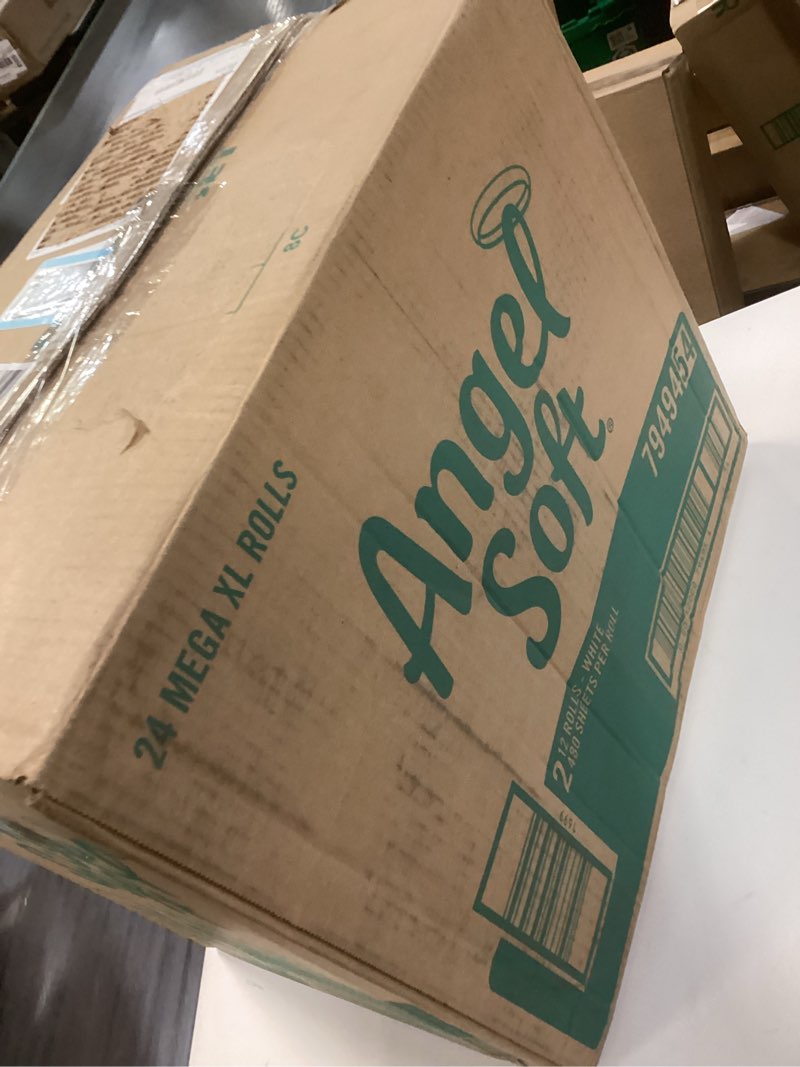 Condition photo showing New/Like New for angel soft toilet paper, 24 super mega rolls = 144 regular rolls, soft and strong toilet tissue super mega 480 sheet (pack of 24)