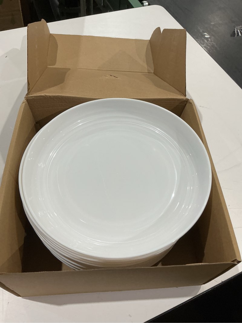 Condition photo showing Good Condition for heycome 12 pcs unbreakable deep dinner plates set, 10 inch reusable plastic wheat straw plates, microwave and dishwasher safe plate for kitchen, lightweight plate for dessert, bpa free, white white 10 inch