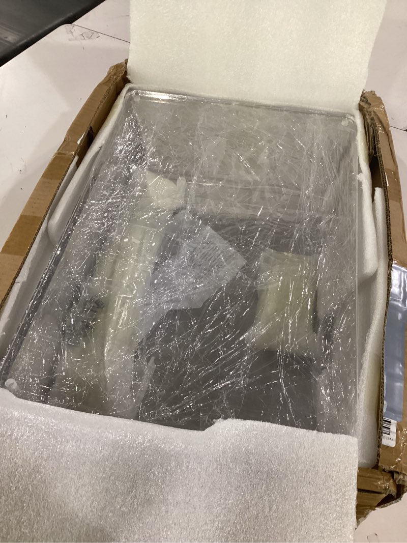 Condition photo showing Good Condition for acrylic side table, clear 3-tier end table with storage, nightstand for living room, bedroom, office (clear, large)
