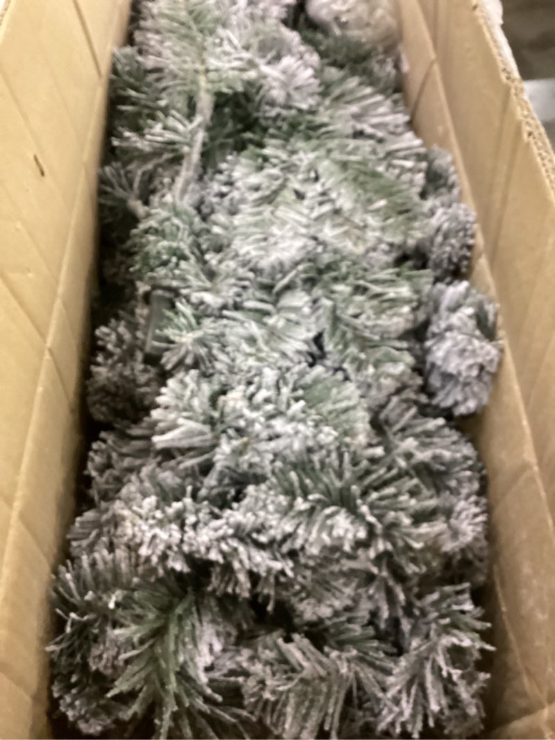 Christmas Tree, 6Ft/1.8M Artificial Christmas Trees with Lights, Snow Flocked Xmas Tree with Foldabl