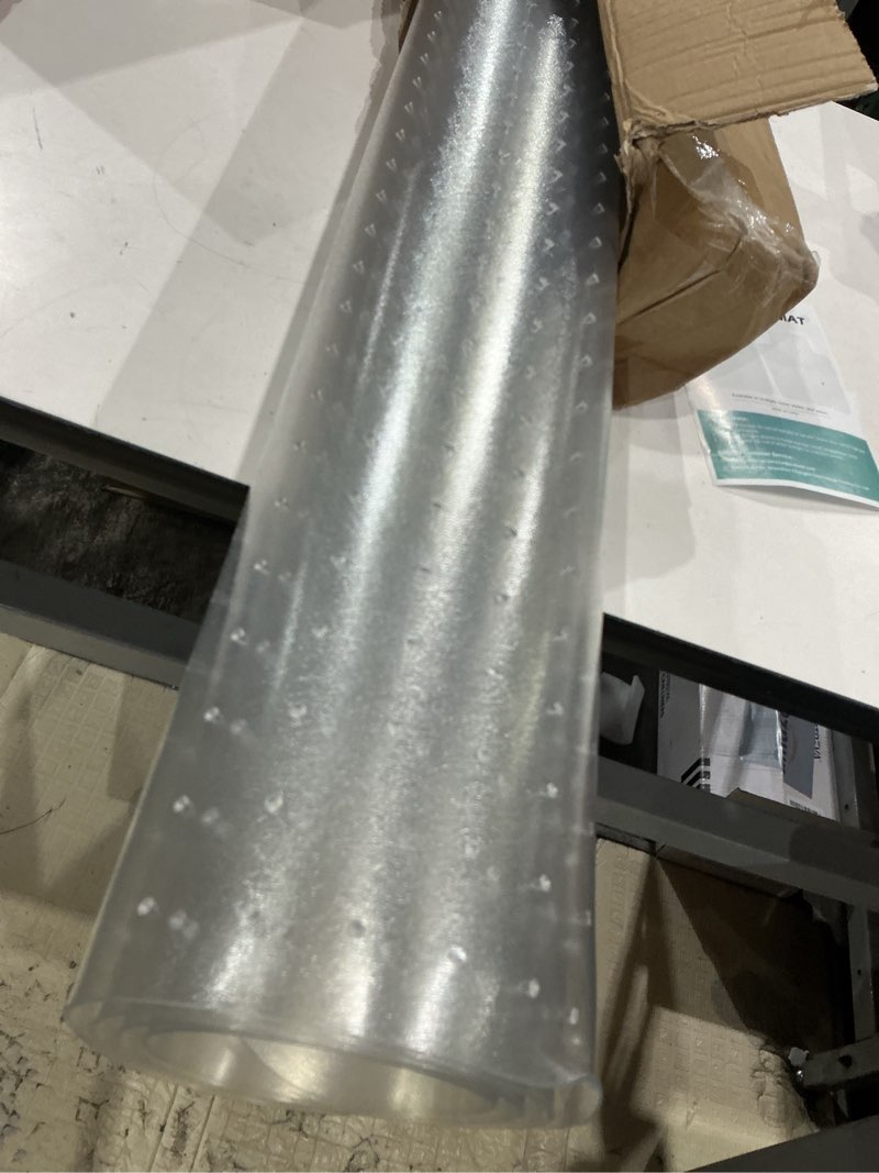Condition photo showing Good Condition for kuyal office chair mat for carpets,transparent thick and sturdy floor mats for low and no pile carpeted floors, with studs (36" x 48" rectangle) 36" x 48" rectangle without lip