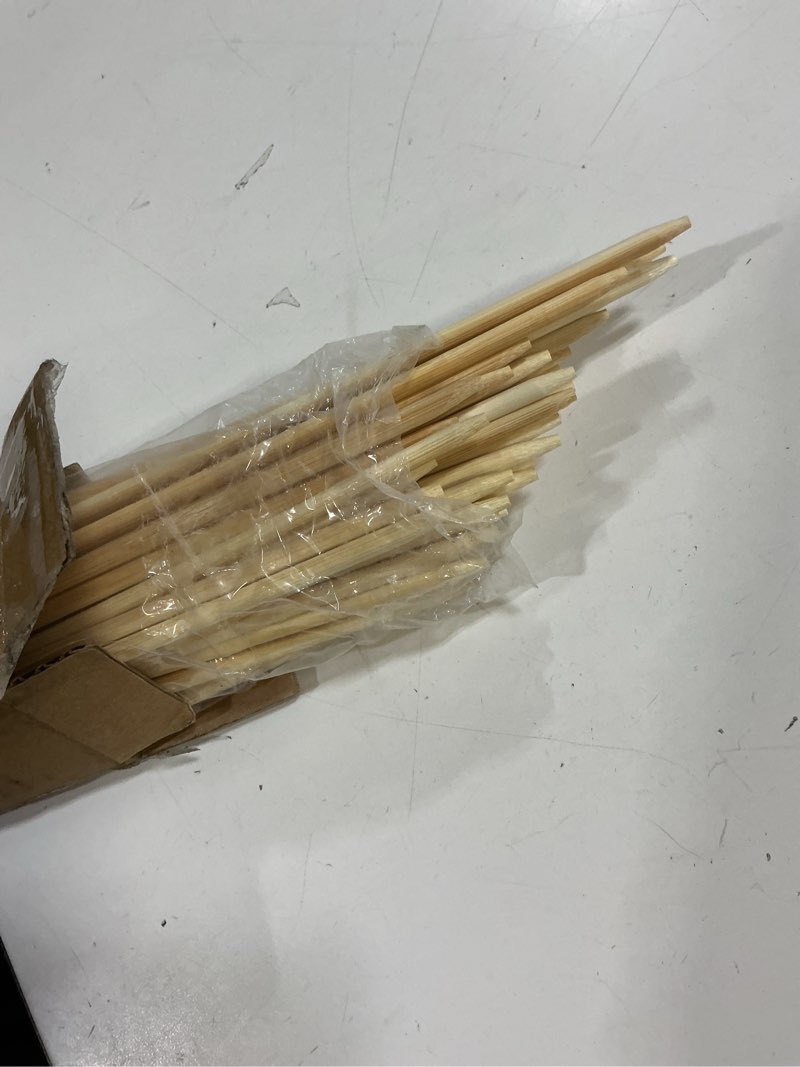 Condition photo showing Good Condition for 50 Pcs Bamboo Skewers for Grilling – 36 Inch Long Marshmallow Roasting Sticks for Campfire – Smores Sticks for Fire Pit to Making Kabobs, Hot Dog, Fruit, Crafts & Flower Bouquets