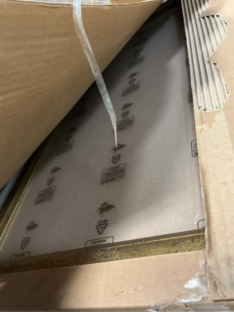 Condition photo showing Good Condition for Wood 20x20 Frame Gold, Ornate Natural 20x20in Poster Picture Frame, Modern Golden 20 x 20inch Gallery Wall Photo Frame with HD Plexiglass, Horizontal Vertical Wall Mounting Display 1pcs Gold 20x20